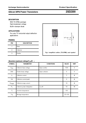 2SD2300 Datasheet PDF Inchange Semiconductor