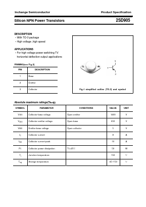 2SD905 Datasheet PDF Inchange Semiconductor