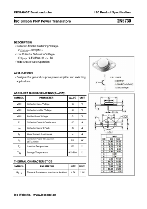 2N5739 Datasheet PDF Inchange Semiconductor