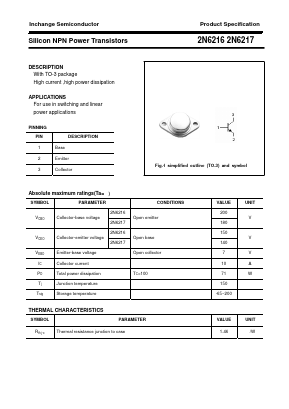 2N6217 Datasheet PDF Inchange Semiconductor