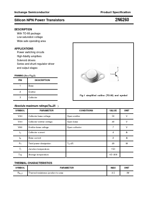 2N6260 Datasheet PDF Inchange Semiconductor