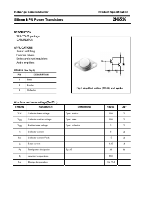 2N6536 Datasheet PDF Inchange Semiconductor