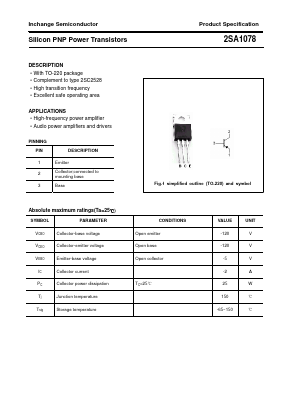 2SA1078 Datasheet PDF Inchange Semiconductor