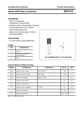 2SA1110 Datasheet PDF Inchange Semiconductor