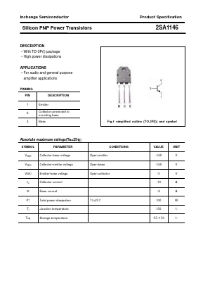 2SA1146 Datasheet PDF Inchange Semiconductor