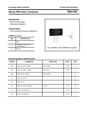 2SA1166 Datasheet PDF Inchange Semiconductor