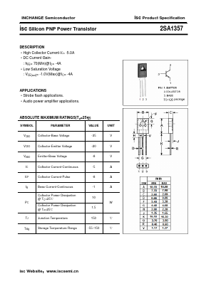 A1357 Datasheet PDF Inchange Semiconductor