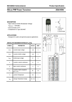 A1694 Datasheet PDF Inchange Semiconductor