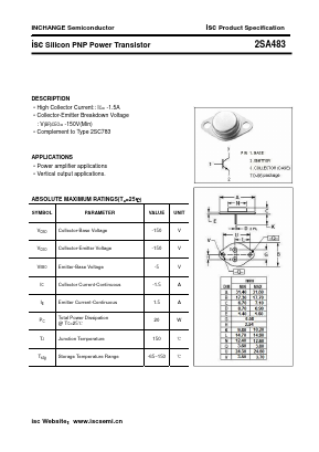 2SA483 Datasheet PDF Inchange Semiconductor