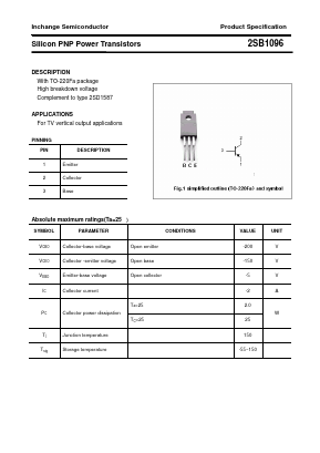 B1096 Datasheet PDF Inchange Semiconductor