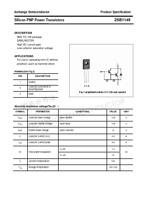 2SB1149 Datasheet PDF Inchange Semiconductor