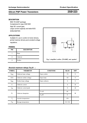 2SB1223 Datasheet PDF Inchange Semiconductor