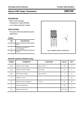 B1345 Datasheet PDF Inchange Semiconductor