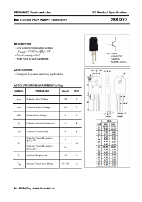 2SB1370 Datasheet PDF Inchange Semiconductor