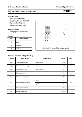 2SB1371 Datasheet PDF Inchange Semiconductor