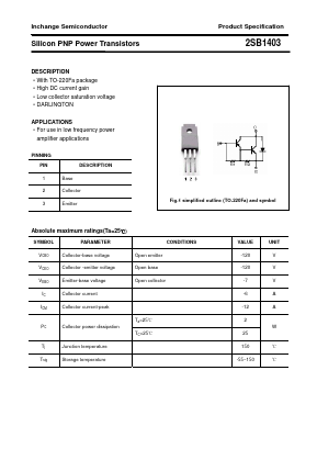 2SB1403 Datasheet PDF Inchange Semiconductor