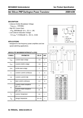 2SB1430 Datasheet PDF Inchange Semiconductor