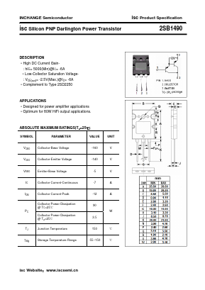 2SB1490 Datasheet PDF Inchange Semiconductor