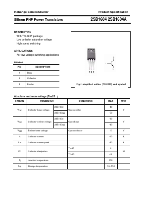 2SB1604A Datasheet PDF Inchange Semiconductor