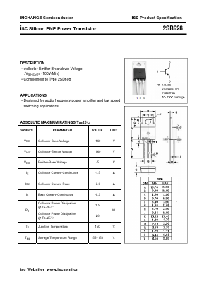 B628 Datasheet PDF Inchange Semiconductor