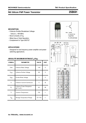 2SB691 Datasheet PDF Inchange Semiconductor