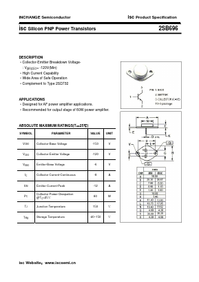 2SB696 Datasheet PDF Inchange Semiconductor