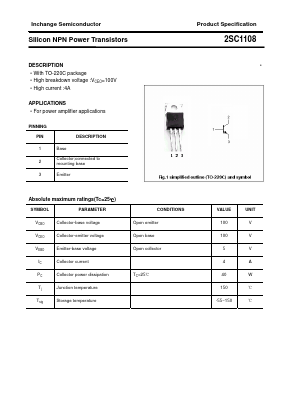 C1108 Datasheet PDF Inchange Semiconductor