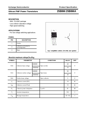 2SB896 Datasheet PDF Inchange Semiconductor