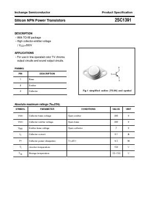 2SC1391 Datasheet PDF Inchange Semiconductor