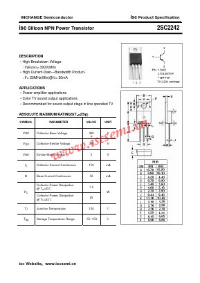 2SC2242 Datasheet PDF Inchange Semiconductor
