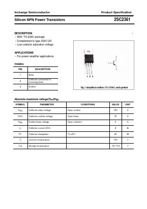 C2361 Datasheet PDF Inchange Semiconductor