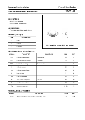 2SC3168 Datasheet PDF Inchange Semiconductor