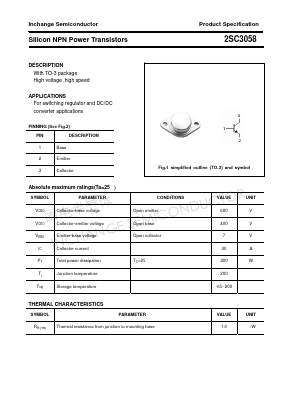 2SC3058 Datasheet PDF Inchange Semiconductor