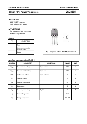 C3365 Datasheet PDF Inchange Semiconductor