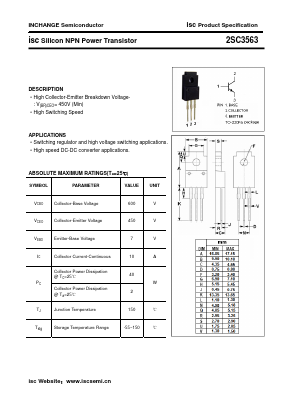 C3563 Datasheet PDF Inchange Semiconductor