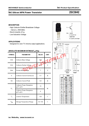 C3942 Datasheet PDF Inchange Semiconductor