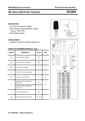 C3969 Datasheet PDF Inchange Semiconductor