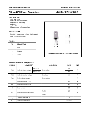 2SC3970 Datasheet PDF Inchange Semiconductor