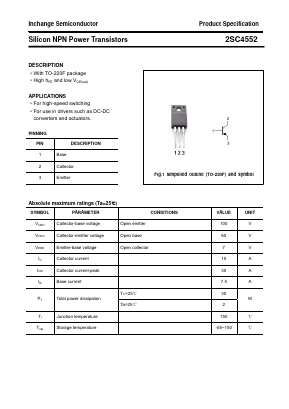 2SC4552 Datasheet PDF Inchange Semiconductor