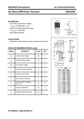 C4330 Datasheet PDF Inchange Semiconductor