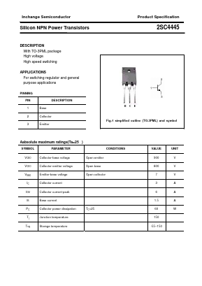 C4445 Datasheet PDF Inchange Semiconductor