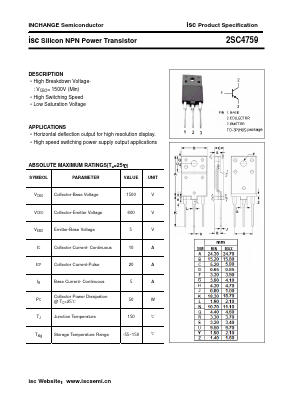2SC4759 Datasheet PDF Inchange Semiconductor