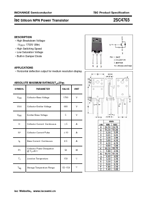 2SC4765 Datasheet PDF Inchange Semiconductor