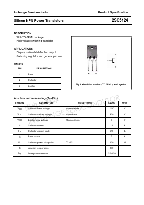 2SC5124 Datasheet PDF Inchange Semiconductor