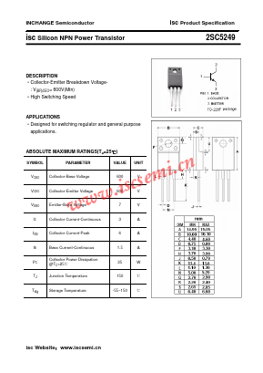 C5249 Datasheet PDF Inchange Semiconductor