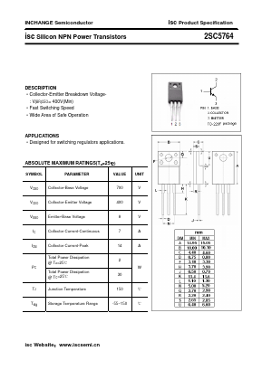 2SC5764 Datasheet PDF Inchange Semiconductor