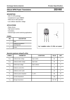 D1065 Datasheet PDF Inchange Semiconductor