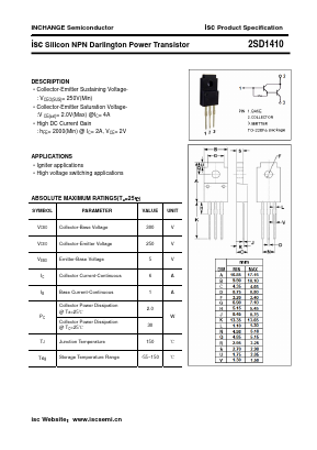 D1410 Datasheet PDF Inchange Semiconductor