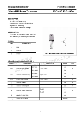 2SD1445 Datasheet PDF Inchange Semiconductor