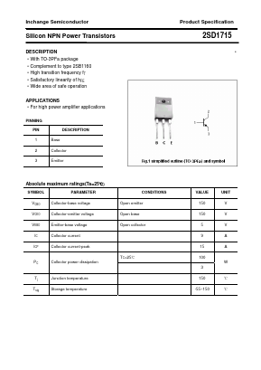 2SD1715 Datasheet PDF Inchange Semiconductor